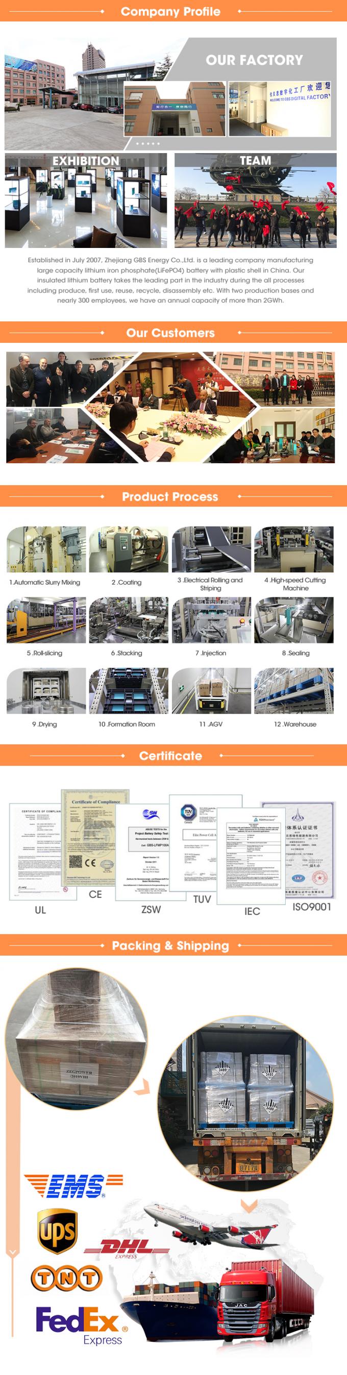 Литий-ионный аккумулятор ISO14001 3.2V 200Ah с раковиной PP 3